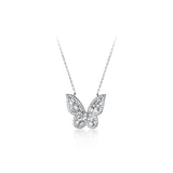 925 Silver Zircon Butterfly Choker Necklace Fine Jewelry