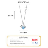 925 Silver Zircon Heart Choker Necklace Women Classic Jewelry