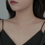 925 Silver Zircon Heart Choker Necklace Women Classic Jewelry