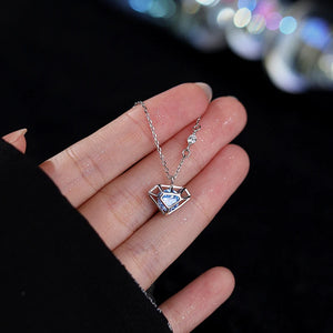 925 Silver Zircon Heart Choker Necklace Women Classic Jewelry