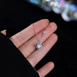 925 Silver Zircon Heart Choker Necklace Women Classic Jewelry