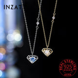 925 Silver Zircon Heart Choker Necklace Women Classic Jewelry