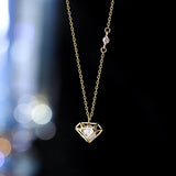 925 Silver Zircon Heart Choker Necklace Women Classic Jewelry