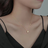 925 Silver Zircon Star Choker Necklace for Women Jewelry