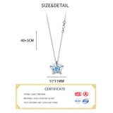 925 Silver Zircon Star Choker Necklace for Women Jewelry