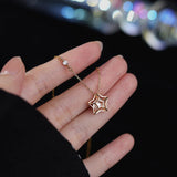 925 Silver Zircon Star Choker Necklace for Women Jewelry