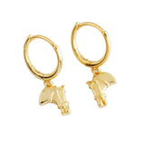 925 Silver Horse Hoop Earrings Women Hiphop Fine Jewelry 18k Minimalist