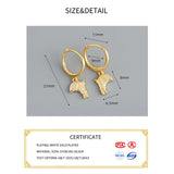 925 Silver Horse Hoop Earrings Women Hiphop Fine Jewelry 18k Minimalist
