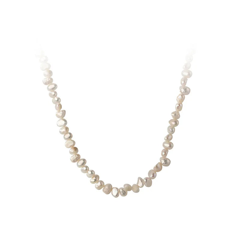 925 Silver Baroque Pearls Choker Necklace Vintage Fine Jewelry
