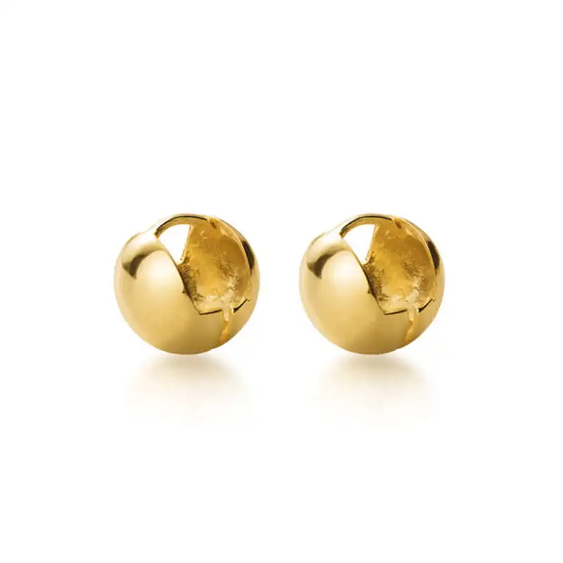 925 Silver Cracking Ball Hoop Earrings Fine Jewelry