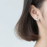 925 Silver Cracking Ball Hoop Earrings Fine Jewelry