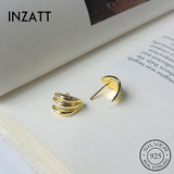 925 Silver Spiral Hoop Earrings for Women Fine Jewelry Punk Style