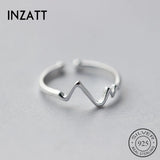 925 Silver Geometric Wave Adjustable Ring Fine Jewelry For Women