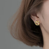 925 Silver Irregular Triangle Stud Earrings Women Jewelry Punk Accessories