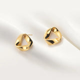 925 Silver Irregular Triangle Stud Earrings Women Jewelry Punk Accessories