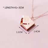 925 Silver LOVE YOU Envelope Pendant Necklace Fine Jewelry