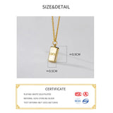 925 Silver LUCK Square Chain Choker Necklace For Women