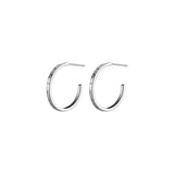 Genuine 925 Silver C 18K Stud Earrings Women Minimalist Fine Jewelry