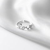 925 Sterling Silver LOVE Adjustable Ring - Women's Fine Jewelry