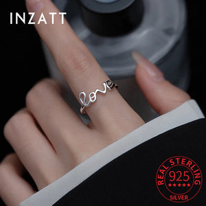 925 Sterling Silver LOVE Adjustable Ring - Women's Fine Jewelry