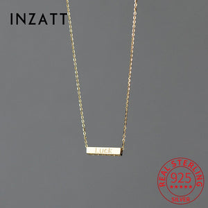 925 Silver LUCK Choker Necklace Women Classic Minimalist Jewelry