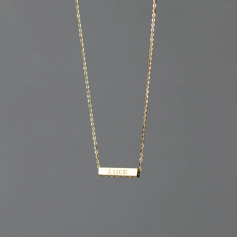925 Silver LUCK Choker Necklace Women Classic Minimalist Jewelry