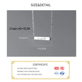 925 Silver LUCK Choker Necklace Women Classic Minimalist Jewelry