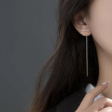 925 Silver Letter T Chain Tassel Hoop Earrings Party Punk Jewelry