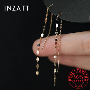925 Silver Lips Chain Tassel Drop Earrings Women Party Bohe