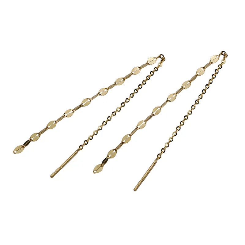 925 Silver Lips Chain Tassel Drop Earrings Women Party Bohe