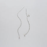 925 Sterling Silver Long Tassel Drop Earrings for Women Party