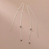 INZATT Sterling Silver Tassel Earrings Women Hiphop Jewelry