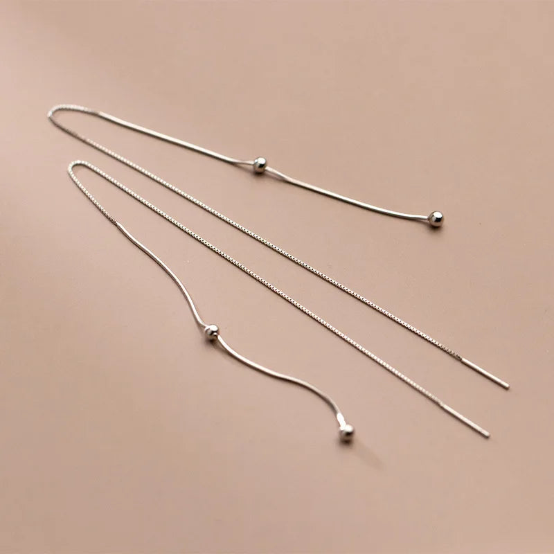 INZATT Sterling Silver Tassel Earrings Women Hiphop Jewelry