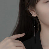 INZATT Sterling Silver Tassel Earrings Women Hiphop Jewelry