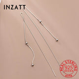 INZATT Sterling Silver Tassel Earrings Women Hiphop Jewelry