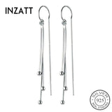 925 Silver Tassel Chain Dangle Earrings Women's Jewelry Gift