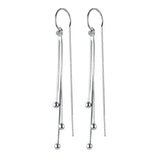 925 Silver Tassel Chain Dangle Earrings Women's Jewelry Gift
