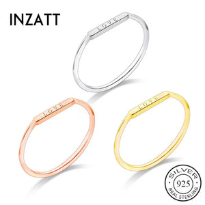 INZATT 925 Sterling Silver Love Letter Ring For Women Fine Jewelry