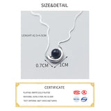 925 Sterling Silver Geometric Round Stone Pendant Choker Necklace