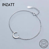 INZATT 925 Sterling Silver Moon Bracelet Fine Jewelry Gift