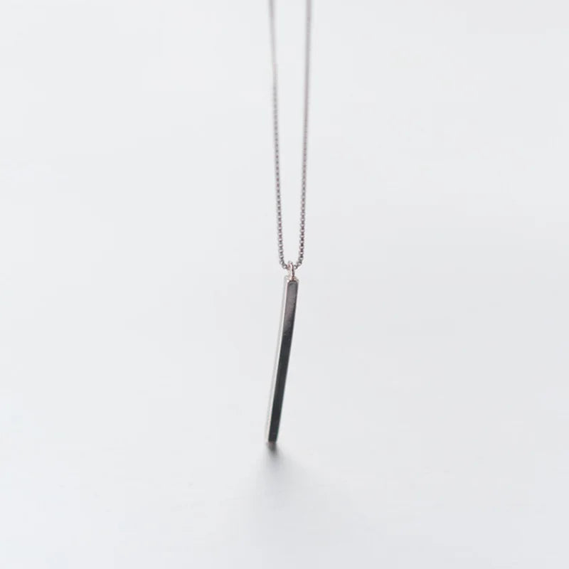 925 Sterling Silver Pendant Choker Necklace Minimalist Style