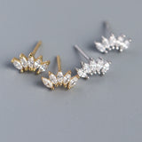 925 Sterling Silver Zircon Oval Stud Earrings for Women