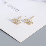 925 Sterling Silver Zircon Oval Stud Earrings for Women