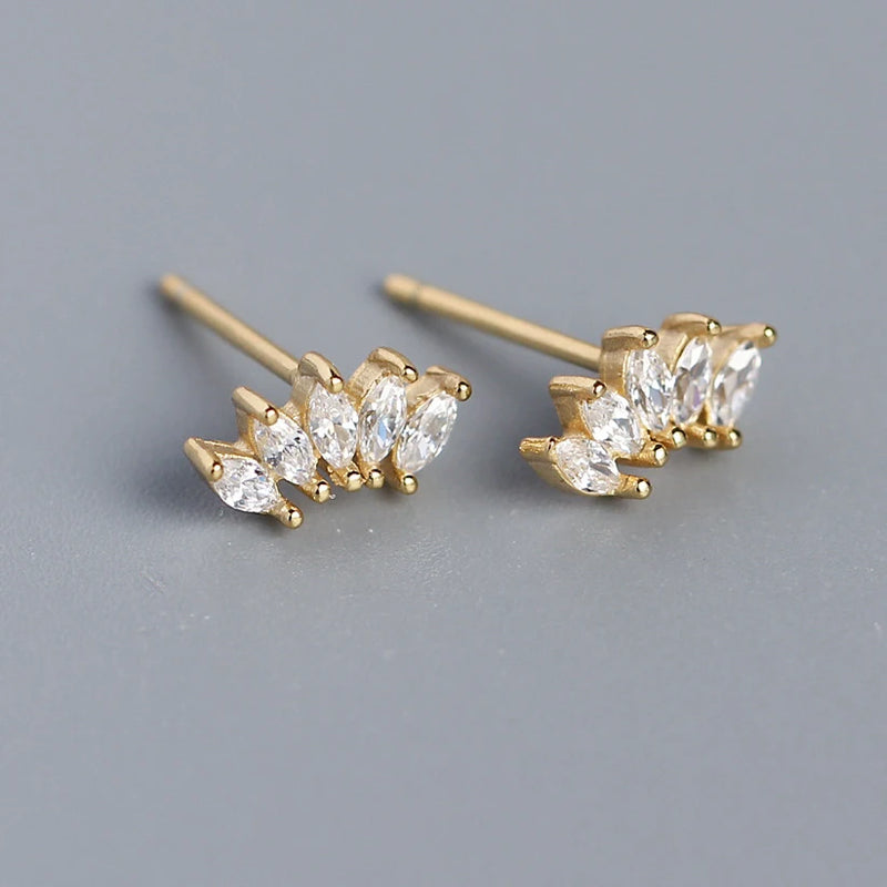 925 Sterling Silver Zircon Oval Stud Earrings for Women