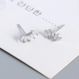 925 Sterling Silver Zircon Oval Stud Earrings for Women