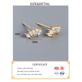 925 Sterling Silver Zircon Oval Stud Earrings for Women