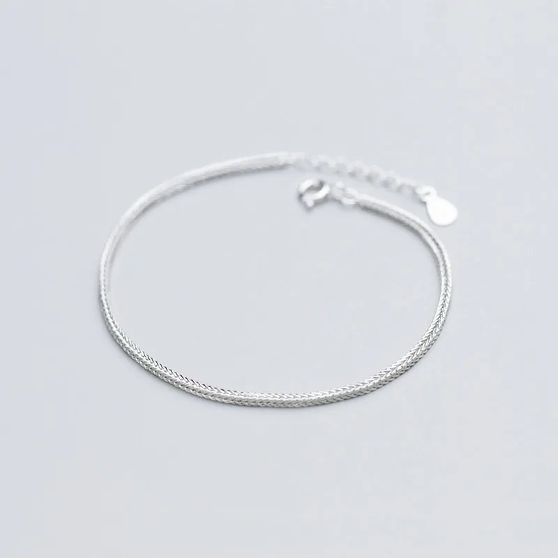 Real 925 Silver Minimalist Bracelet For Women Fine Jewelry