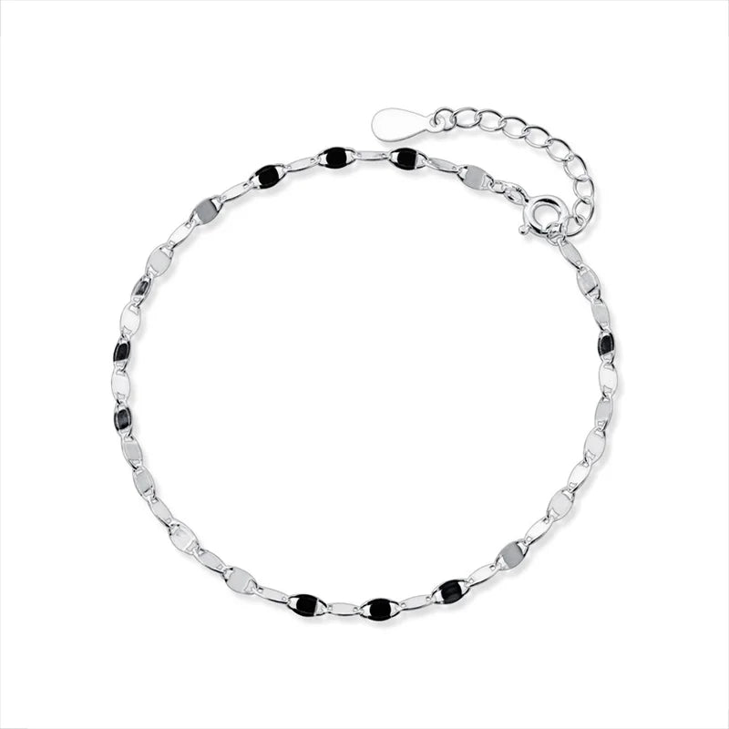 925 Silver Minimalist Bracelet For Women Party Hiphop Jewelry Gift