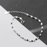 925 Silver Minimalist Bracelet For Women Party Hiphop Jewelry Gift