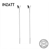 925 Silver Butterfly Tassel Drop Earrings for Women Party